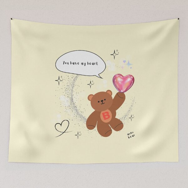 Item preview, You Have My Heart – mono bear messages (Yellow background) designed and sold by mintmono-studio.