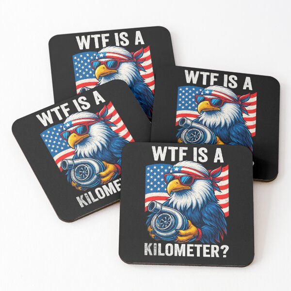 Item preview, WTF Is a Kilometer Funny Patriotic Car Racing Eagle  designed and sold by CarantinedChaos.