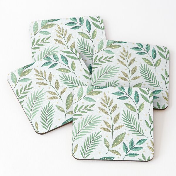 Item preview, Tropical Glitter Leaves on White designed and sold by EMA Studio.