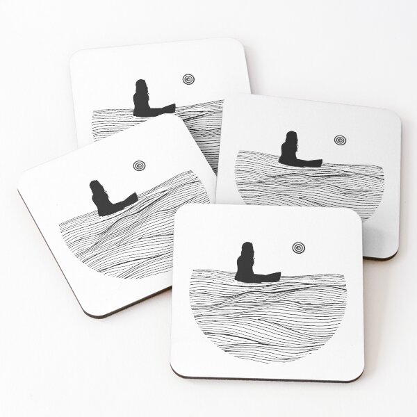 Item preview, Swell Lines Surfergirl (black & white) designed and sold by Ocean Wizard.