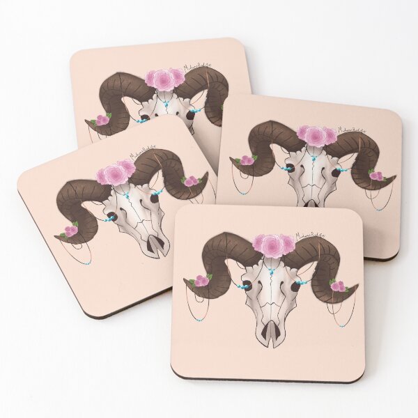 Item preview, Pretty ram skull  designed and sold by MadameRedArt.