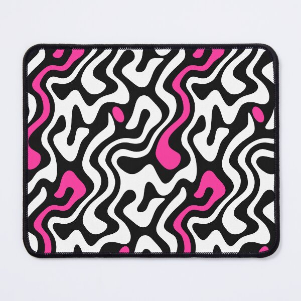 Item preview, Fashionable abstract black and white with pink pattern designed and sold by fuzzyfox.
