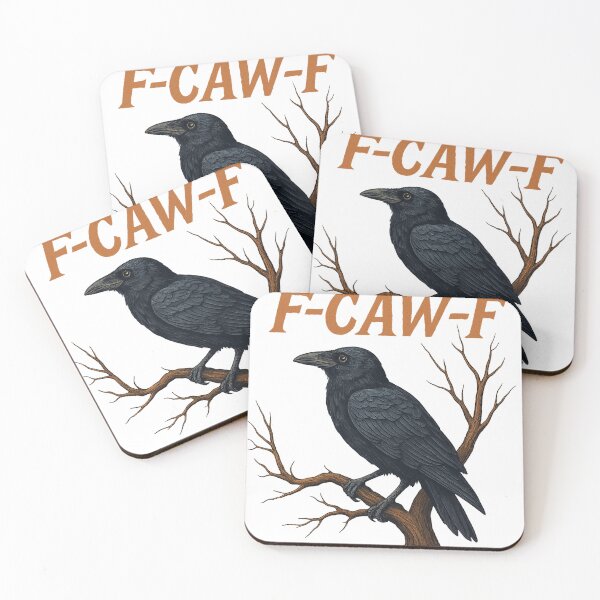 Item preview, F CAW F png｜f-caw-f｜gothic raven png｜raven png｜halloween humor png｜raven png｜Crow illustration｜crow digital art｜funny bird lover｜humor png designed and sold by PixelBlooming.
