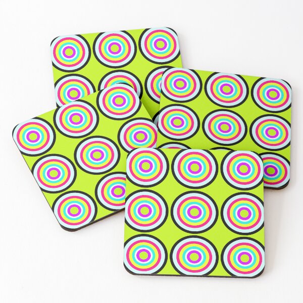 Item preview, Retro Rainbow Target Pattern – Bold Pop Art Circles on Lime designed and sold by Flower Magic .