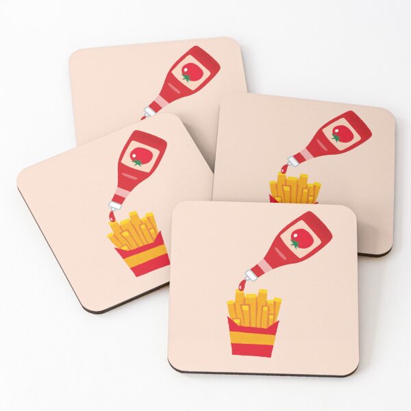 Item preview, French fries with ketchup in a fun cartoon style designed and sold by Shiningsticker8.