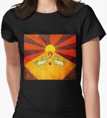 Tibet - golden flag of happiness Women's Fitted T-Shirt