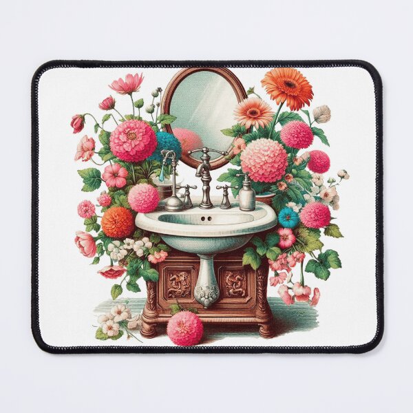 Item preview, Beautiful vintage washstand with flowers designed and sold by nicnacc.