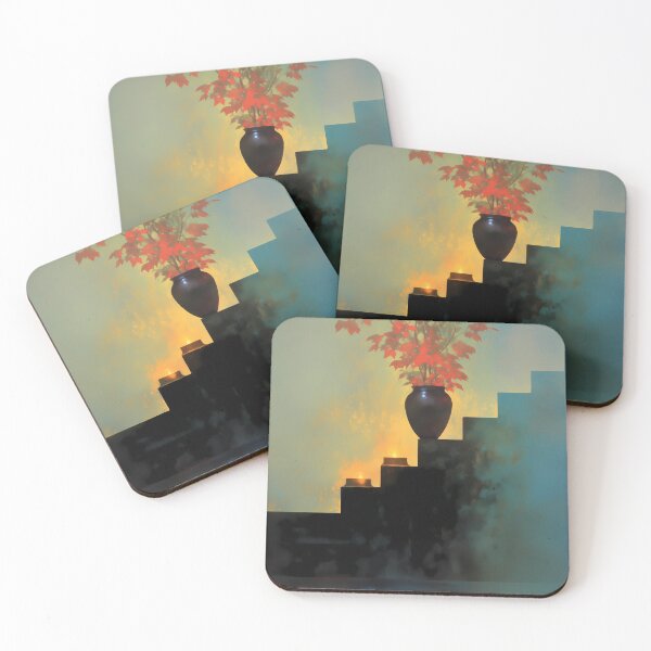 Item preview, Autumn Serenity: Candlelit Steps with Floral Glow designed and sold by Gozono.