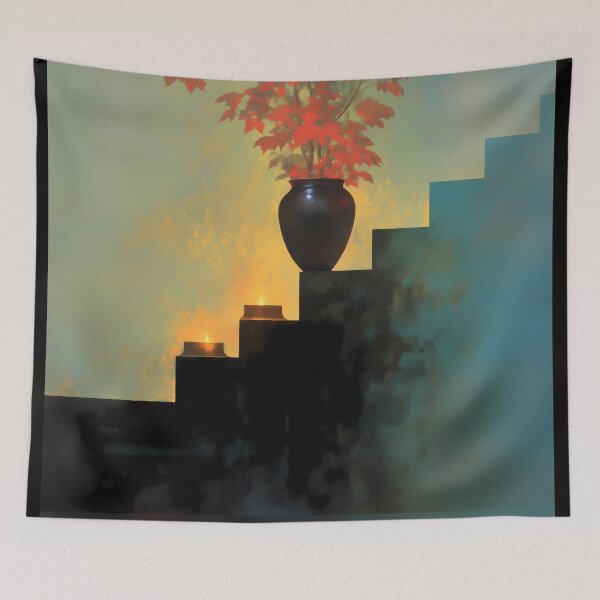 Item preview, Autumn Serenity: Candlelit Steps with Floral Glow designed and sold by Gozono.
