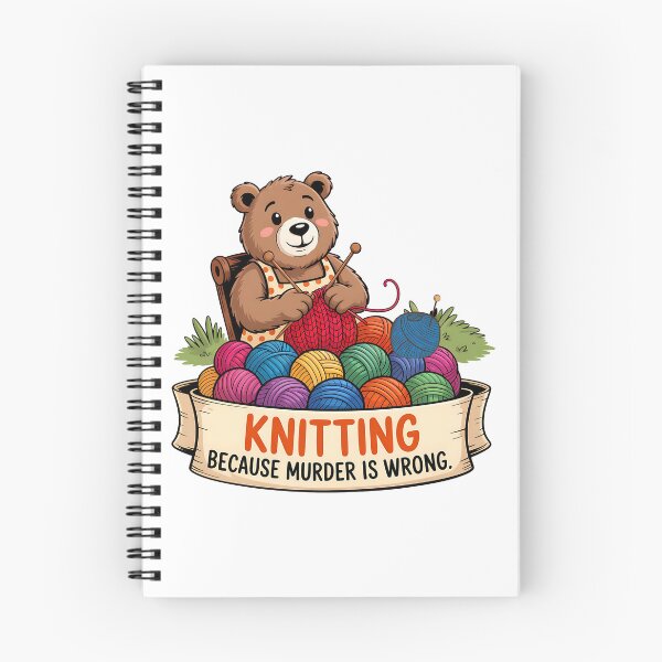 Item preview, Knitting Because Murder Is Wrong, Knitter Dark Humor designed and sold by Bliss Find And Design.