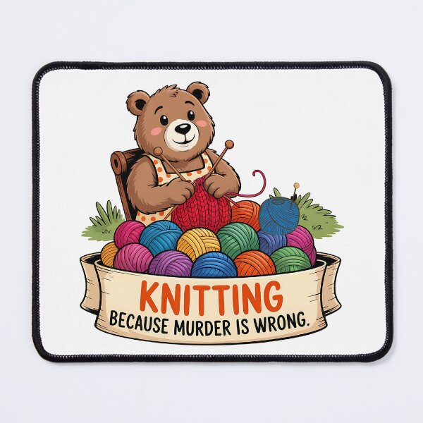 Item preview, Knitting Because Murder Is Wrong, Knitter Dark Humor designed and sold by Bliss Find And Design.