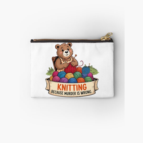 Item preview, Knitting Because Murder Is Wrong, Knitter Dark Humor designed and sold by Bliss Find And Design.
