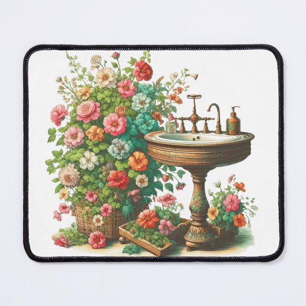 Item preview, lovely vintage washstand with vibrant flowers designed and sold by nicnacc.