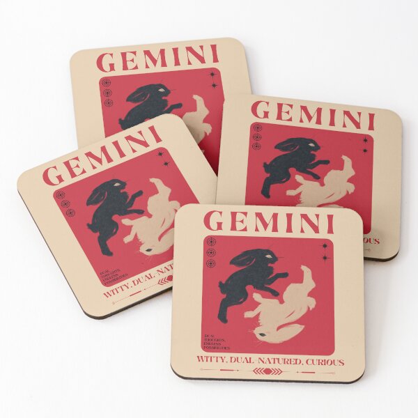 Item preview, Gemini Zodiac Rabbits designed and sold by Ratxiv.