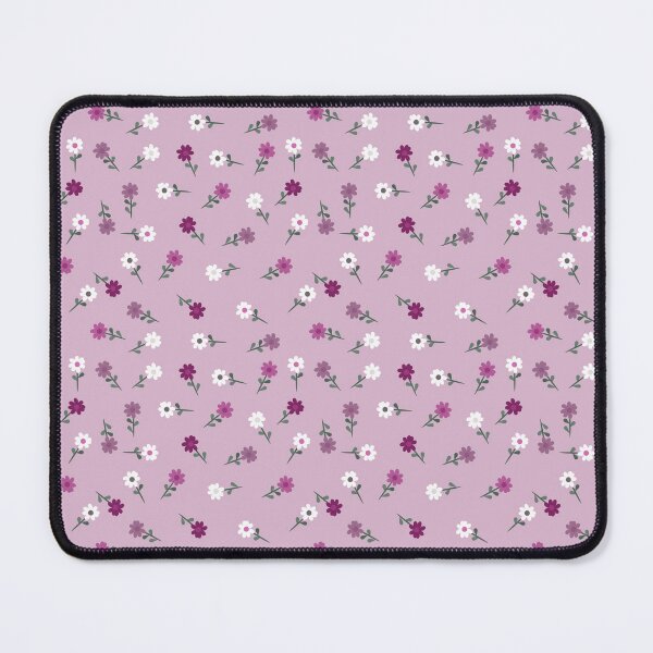 Item preview, hand drawn floral pattern in white pink purple flat flowers designed and sold by Nonnipa.