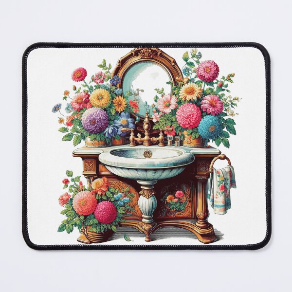 Item preview, fantastic vintage washstand with vibrant flowers designed and sold by nicnacc.
