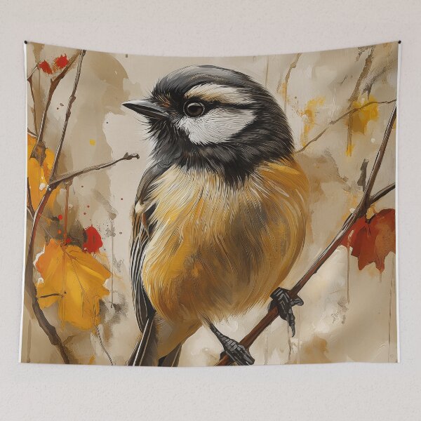 Item preview, Stunning Black-capped Chickadee Painting for Home & Office designed and sold by LazyOwlStore.