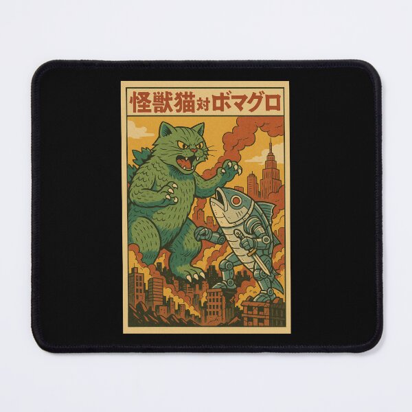Item preview, Kaiju Cat vs. Robo Tuna designed and sold by YamiHaus.