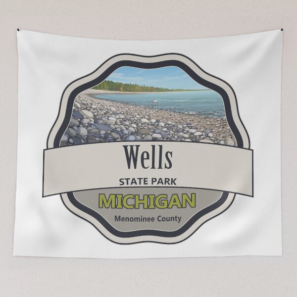 Item preview, Wells State Park, Menominee County, Michigan designed and sold by Wanderful-roads.