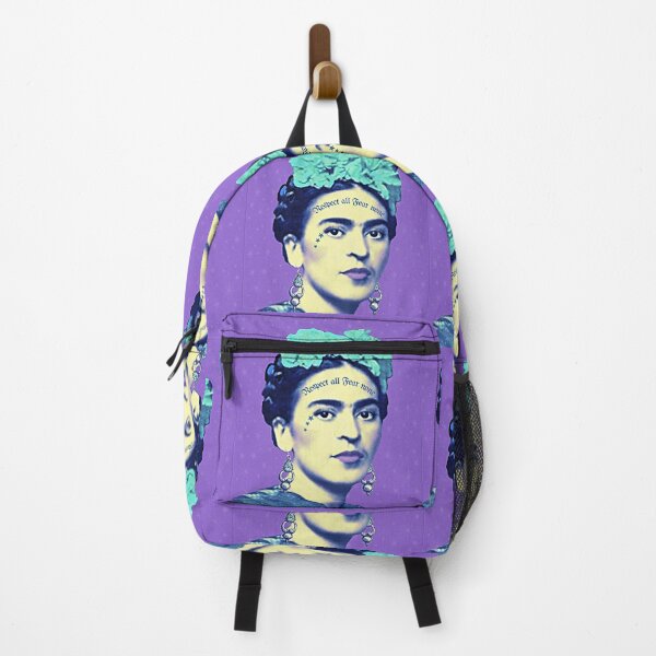 Item preview, Frida Kahlo Portrait Respect All Fear None Purple designed and sold by FridaArtGallery.