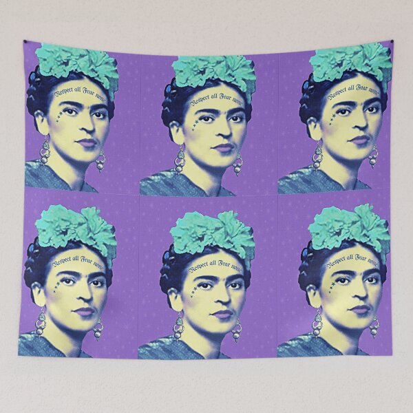 Item preview, Frida Kahlo Portrait Respect All Fear None Purple  designed and sold by FridaArtGallery.