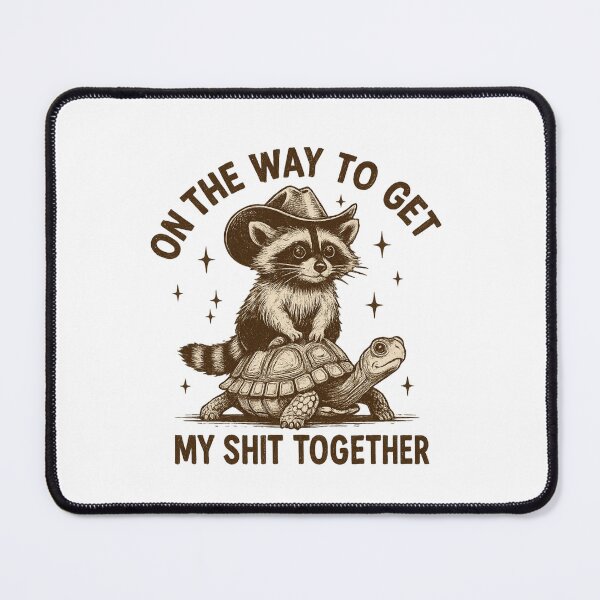 Item preview, Cowboy Raccoon Riding Turtle with Funny Get It Together Quote designed and sold by haitrieuic96.