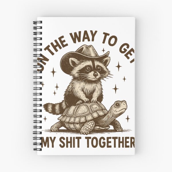 Item preview, Cowboy Raccoon Riding Turtle with Funny Get It Together Quote designed and sold by haitrieuic96.