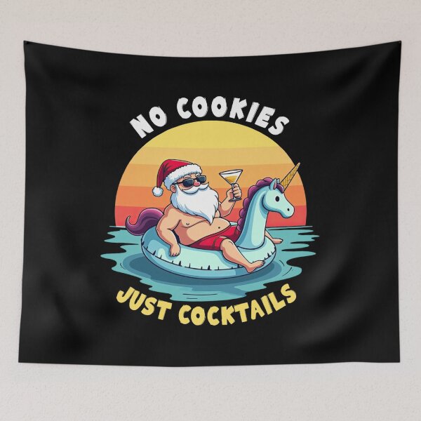 Item preview, No Cookies Just Cocktails Santa Beach Trip Christmas In July designed and sold by chung2525.