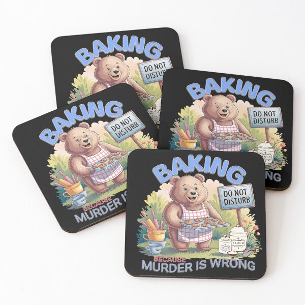Artikelvorschau, Backen, weil Mord falsch ist, lustiger Bärenbäcker entworfen und verkauft von Bliss Find And Design.