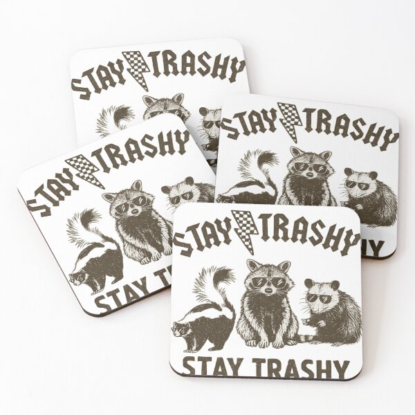 Item preview, Stay Trashy – Skunk, Raccoon, and Opossum in Sunglasses with Lightning Bolt designed and sold by haitrieuic96.
