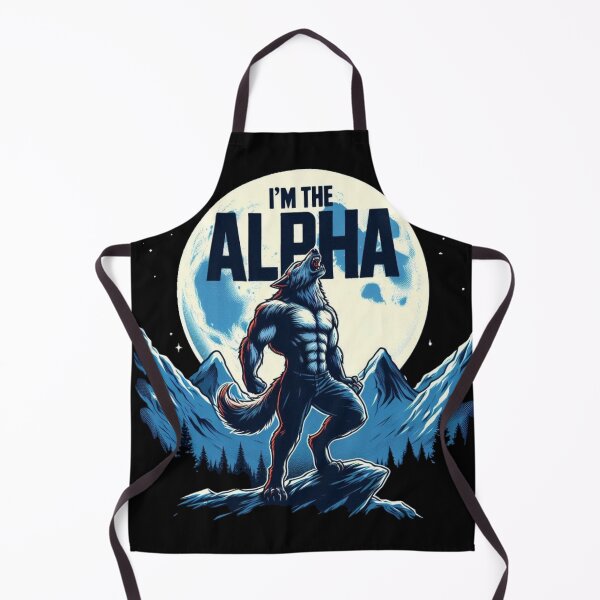 Item preview, I’m the Alpha werewolf howling at the full moon with mountains designed and sold by Kait C.