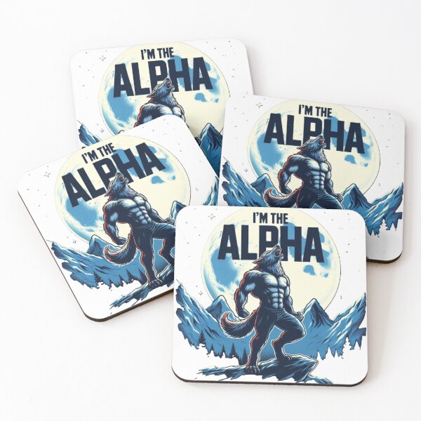 Item preview, I’m the Alpha werewolf howling at the full moon with mountains designed and sold by Kait C.