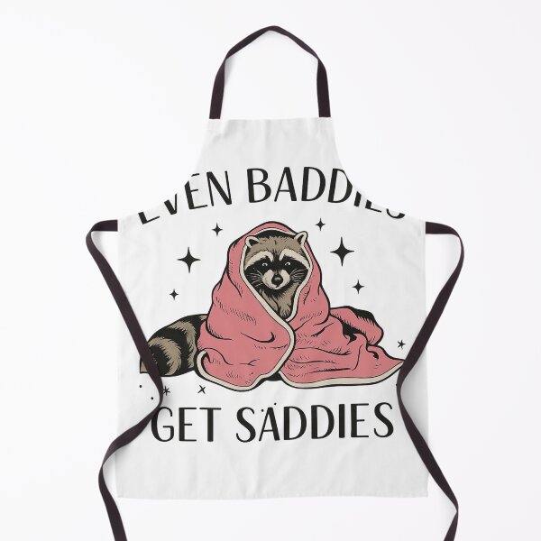 Item preview, Sad Raccoon Wrapped in Blanket with Even Baddies Get Saddies Quote designed and sold by haitrieuic96.