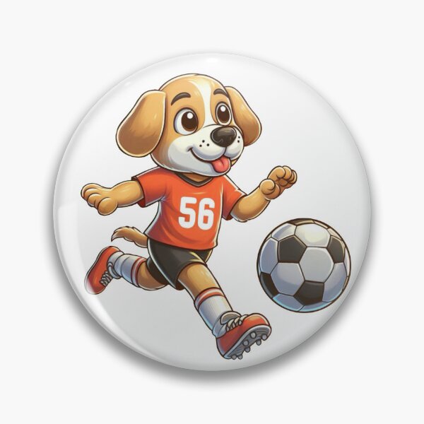 Item preview, Dog playing football – Funny cartoon design for sports fans designed and sold by Capus_Artwork.