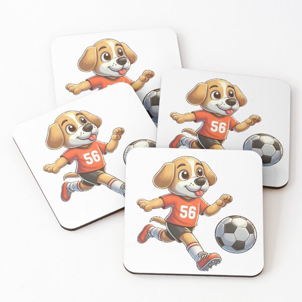 Item preview, Dog playing football – Funny cartoon design for sports fans designed and sold by Capus_Artwork.