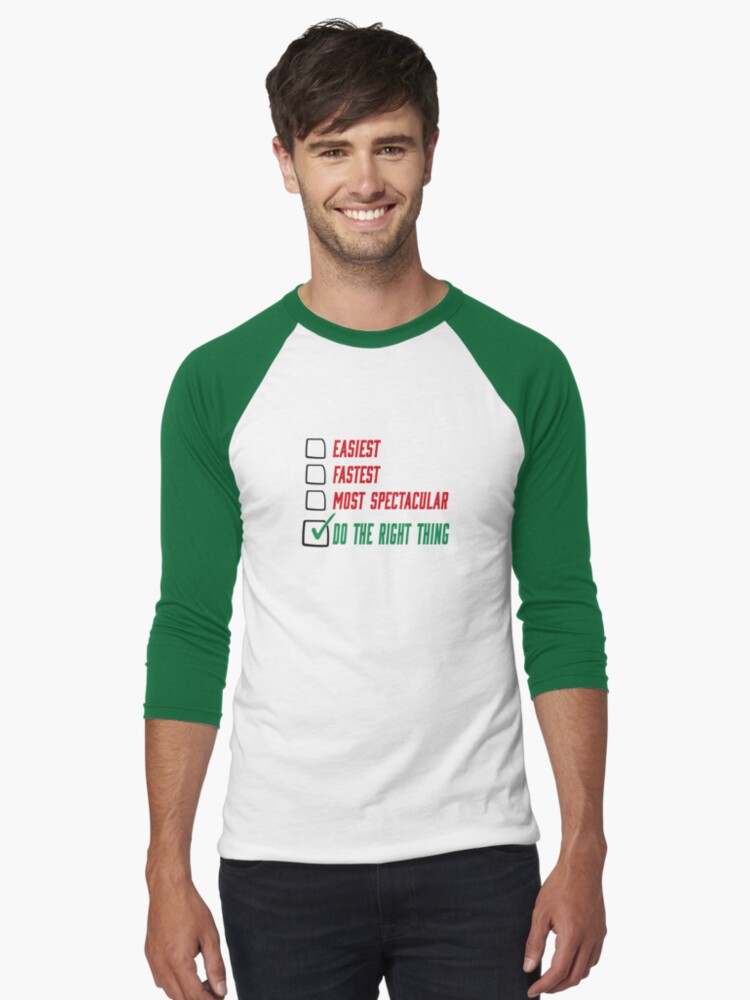 Thumbnail 1 of 3, Baseball ¾ Sleeve T-Shirt, Do the Right Thing. designed and sold by UltraQuirky.