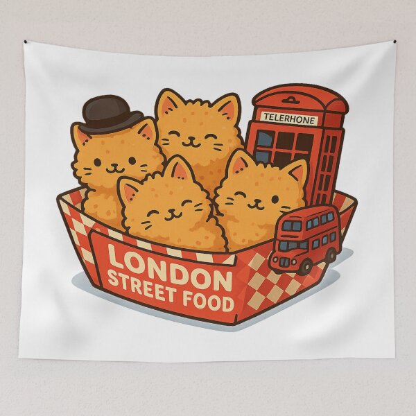 Item preview, London Street Food Kitty Nuggets – Funny Cute Design for Cat Lovers designed and sold by Globalcitytees.
