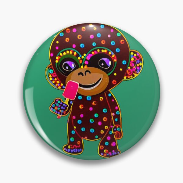 Item preview, Bold vibrant monkey enjoying icecream stick cute design  designed and sold by JumWow.