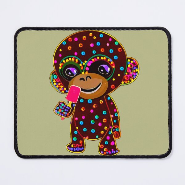 Item preview, Bold vibrant monkey enjoying icecream stick cute design designed and sold by JumWow.