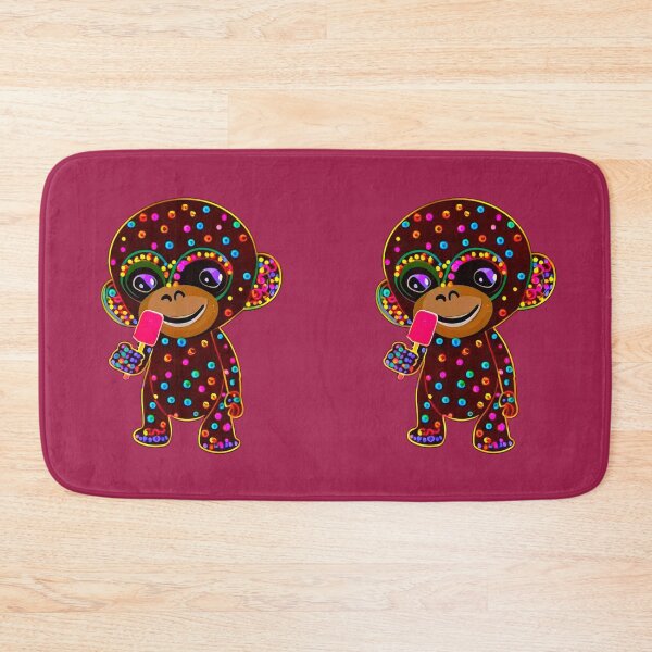 Item preview, Bold vibrant monkey enjoying icecream stick cute design  designed and sold by JumWow.