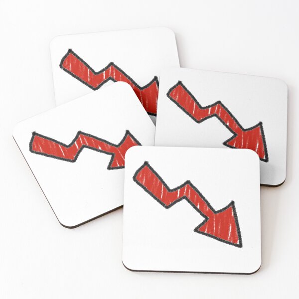 Item preview, Hand drawn red arrow going downward with black stroke  designed and sold by ItsMeSamad.