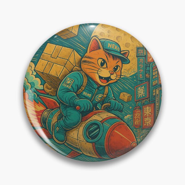 Item preview, Space Courier Cat – Retro Delivery designed and sold by YamiHaus.