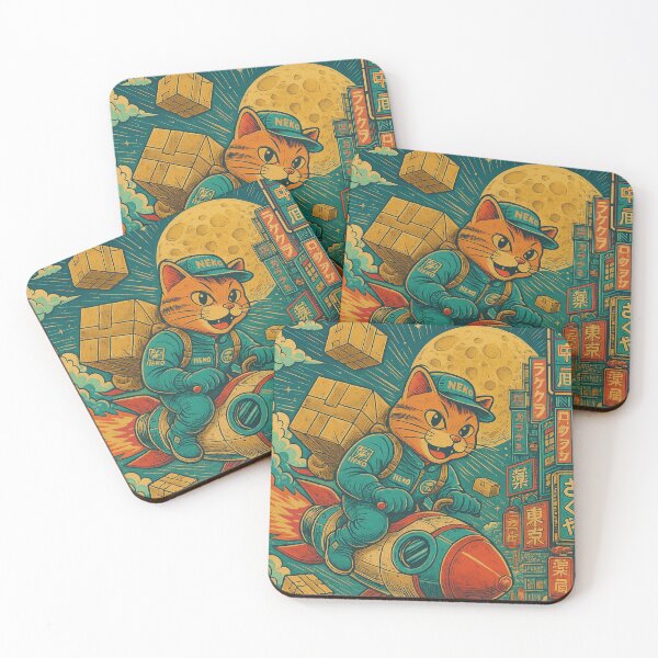 Item preview, Space Courier Cat – Retro Delivery designed and sold by YamiHaus.