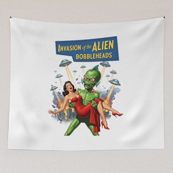 Item preview, Invasion of Aliens, space, UFO, sci-fi, Funnyfits70, retro, vintage, meme, funny, humor designed and sold by FunnyFits70.