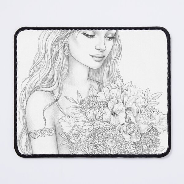 Item preview, Girl with Flowers designed and sold by ninokurtsart.