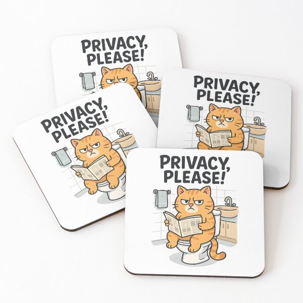 Item preview, Funny Cat Bathroom Art – “Privacy, Please! designed and sold by Uglyandcute.