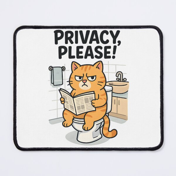 Item preview, Funny Cat Bathroom Art – “Privacy, Please! designed and sold by Uglyandcute.