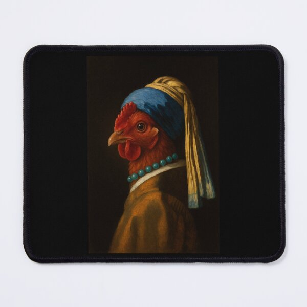 Item preview, Chicken Girl Pearl Earing Painting Art Boys Girls Kids designed and sold by rafaeltto.