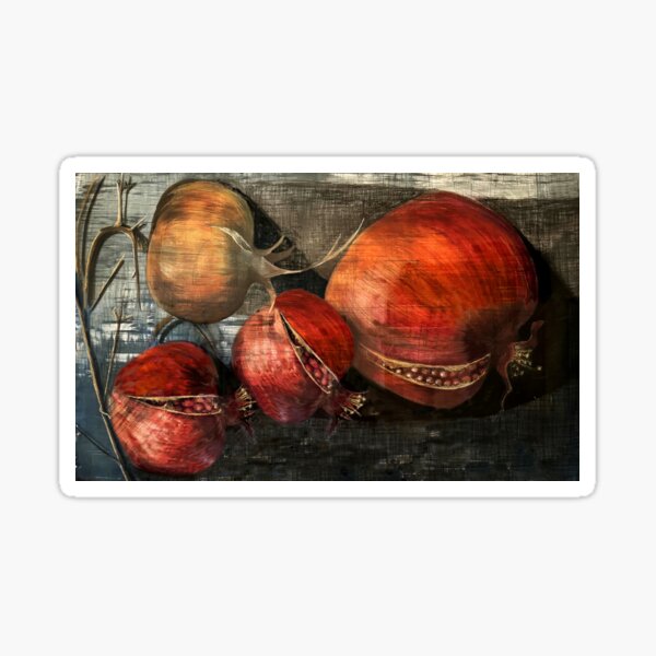 Item preview, Pomegranate Abundance - drawing by Avril Thomas designed and sold by AvrilThomasart.