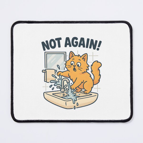Item preview, Funny Cat in Sink – “Not Again!” Bathroom Design designed and sold by Uglyandcute.